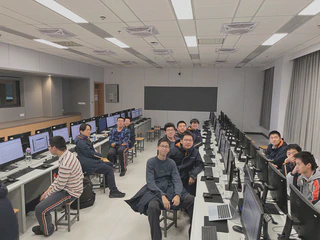 Members working through the notebook code